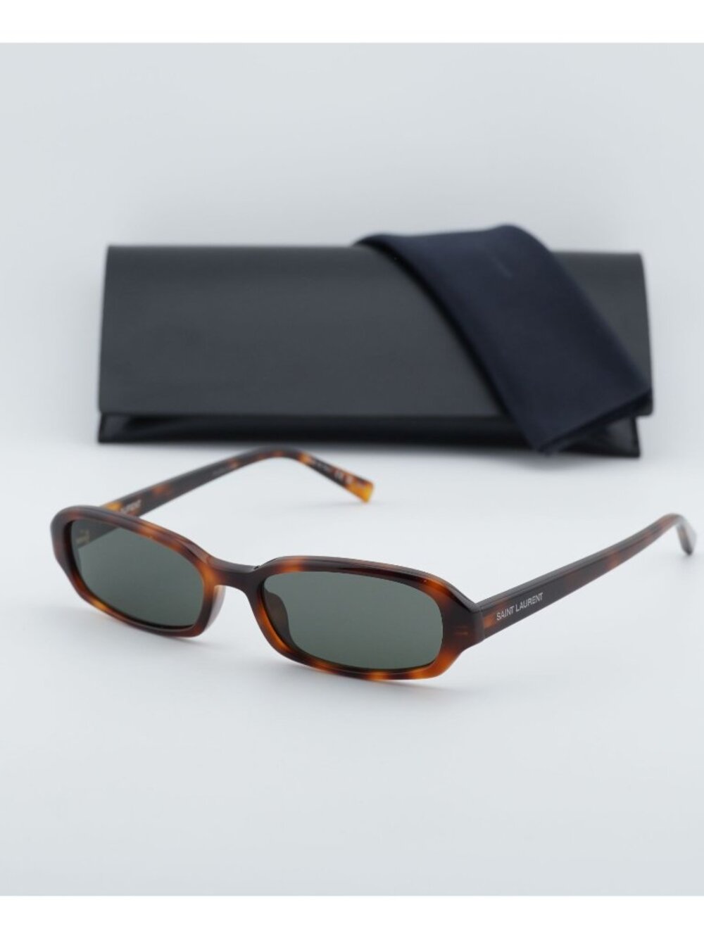 Saint Laurent SL872 ERIN 004 Rectangle Sunglasses - Havana\Grey